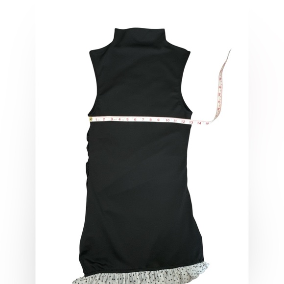 Commense Black Mock Neck Midi Dress Polka Dot Hem Elegant Event Dress NWT Small - Picture 11 of 14